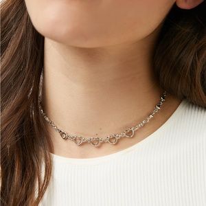 Heart Choker Chain Necklace